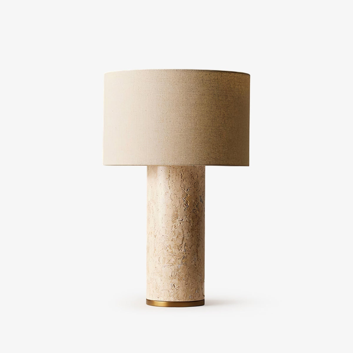 Vonoryra lámpara de mesa cilíndrica de travertino