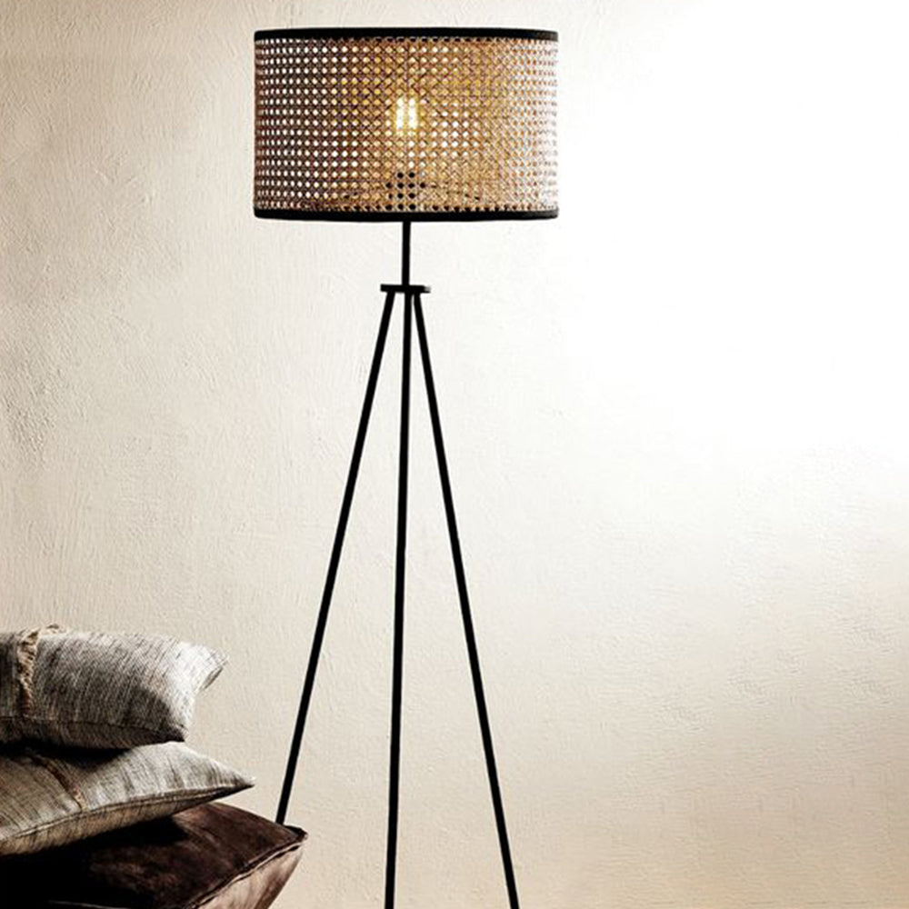 Mira Moderna Diseño Metal/Rota LED Lámpara de Pie Madera