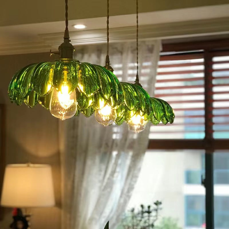 Valentina Retro LED Lámpara Colgante Vidrio/Metal Flor Comedor