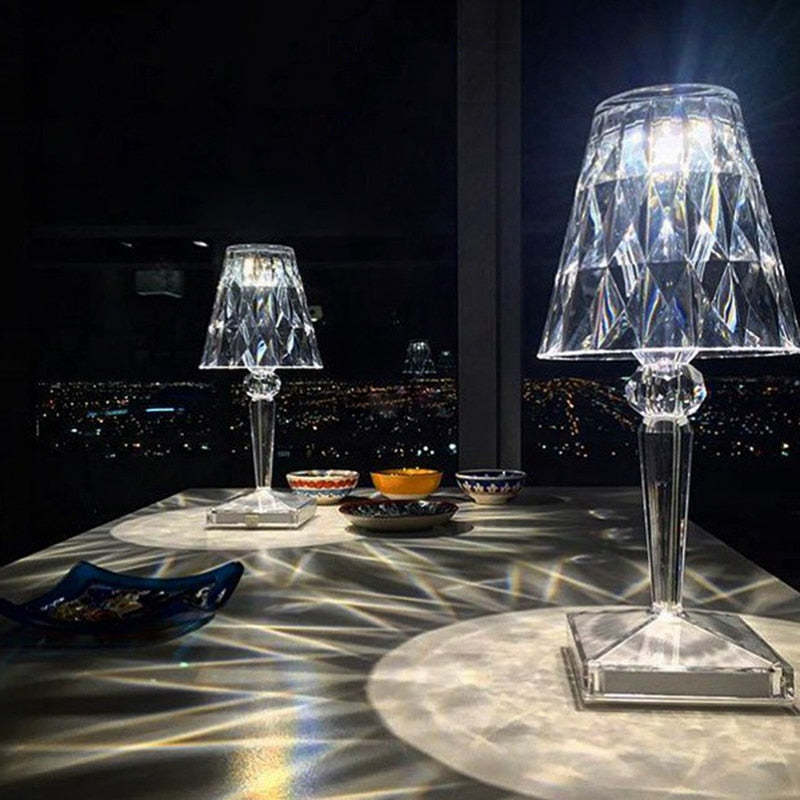 Kristy Moderna Minimalista Cristal Lámpara de Mesa Transparente