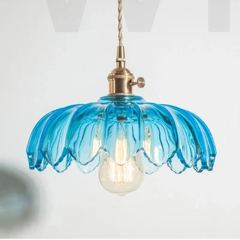 Valentina Retro LED Lámpara Colgante Vidrio/Metal Flor Comedor