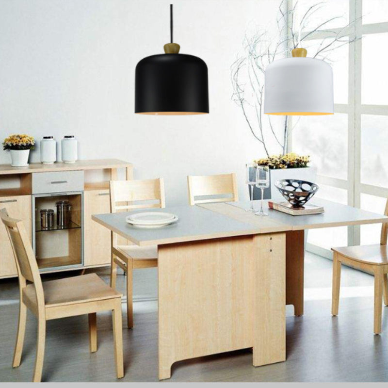 Valentina Minimalistas Industriales Lámpara Colgante Negro Metal Dormitorio