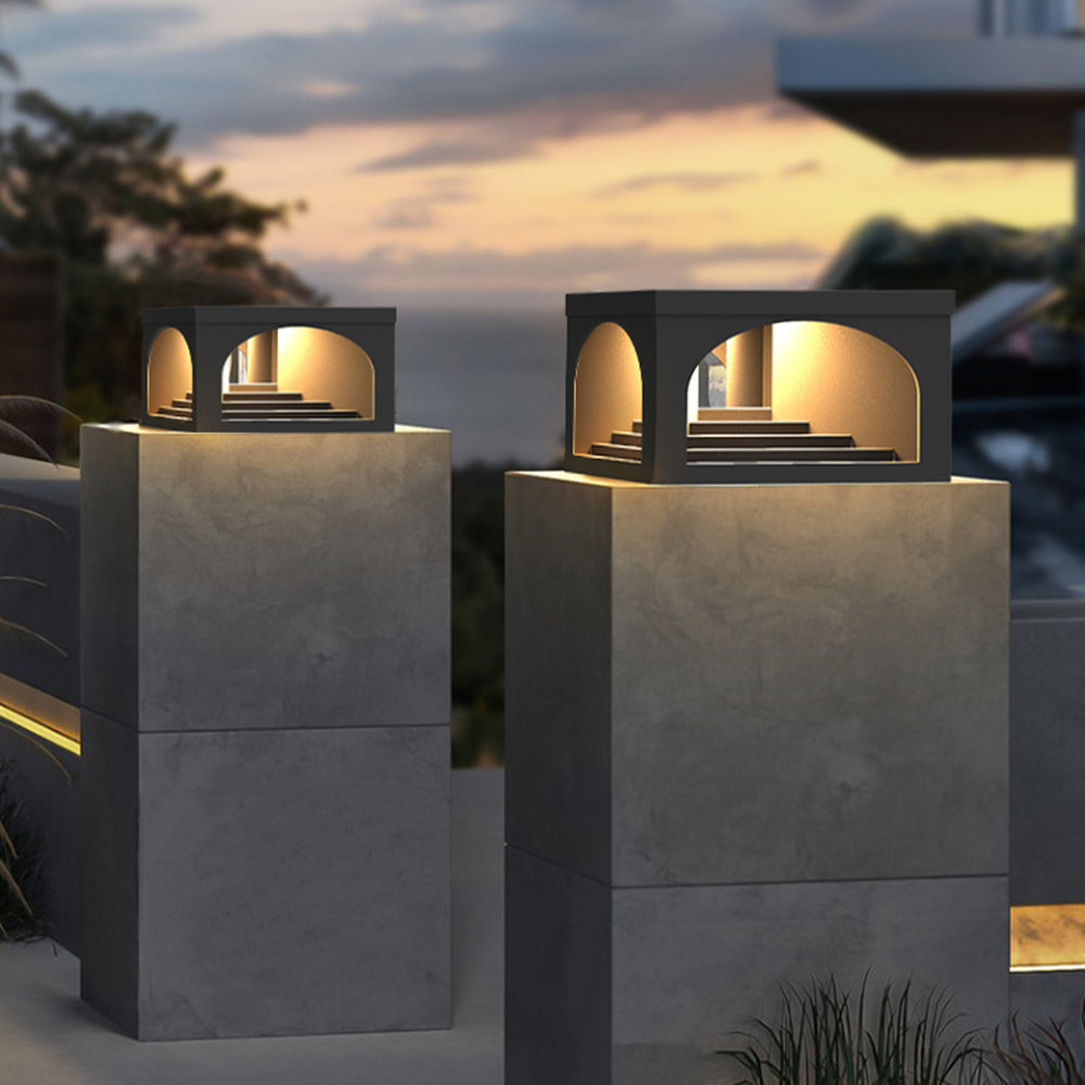 Ray Moderna Lámpara Exterior Solar Metal Patio