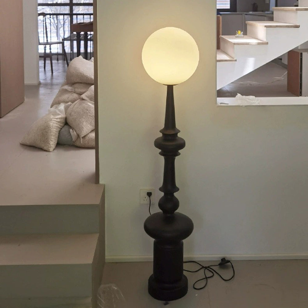 Mira Moderna Minimalista Resinal/Vidrio Lámpara de Pie Negra