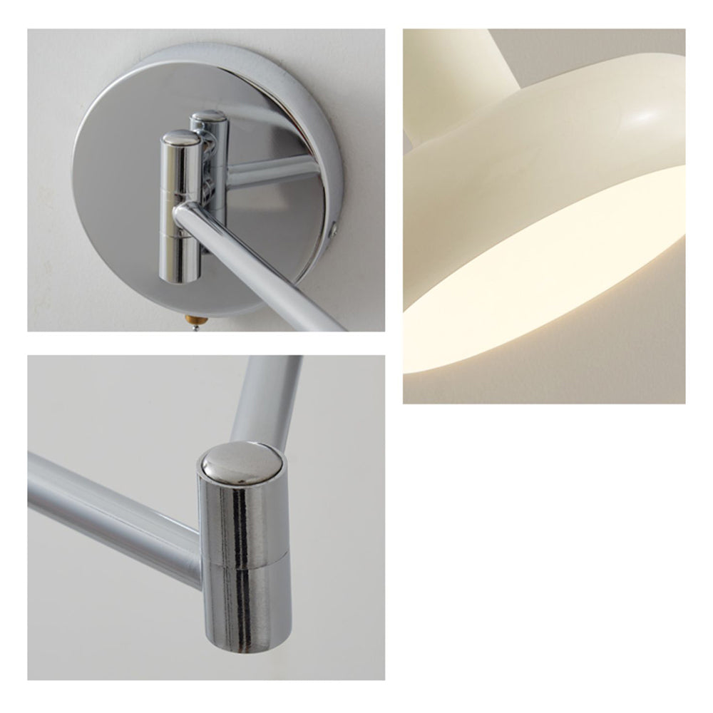 Arisha Nórdico Bauhaus Plegable Metal LED Aplique de Pared Blanco