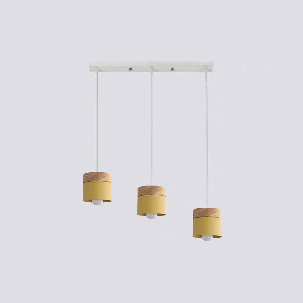 Valentina Nórdica Cilíndrica Metal LED Lámpara Colgante Gris/Blanca/Amarilla