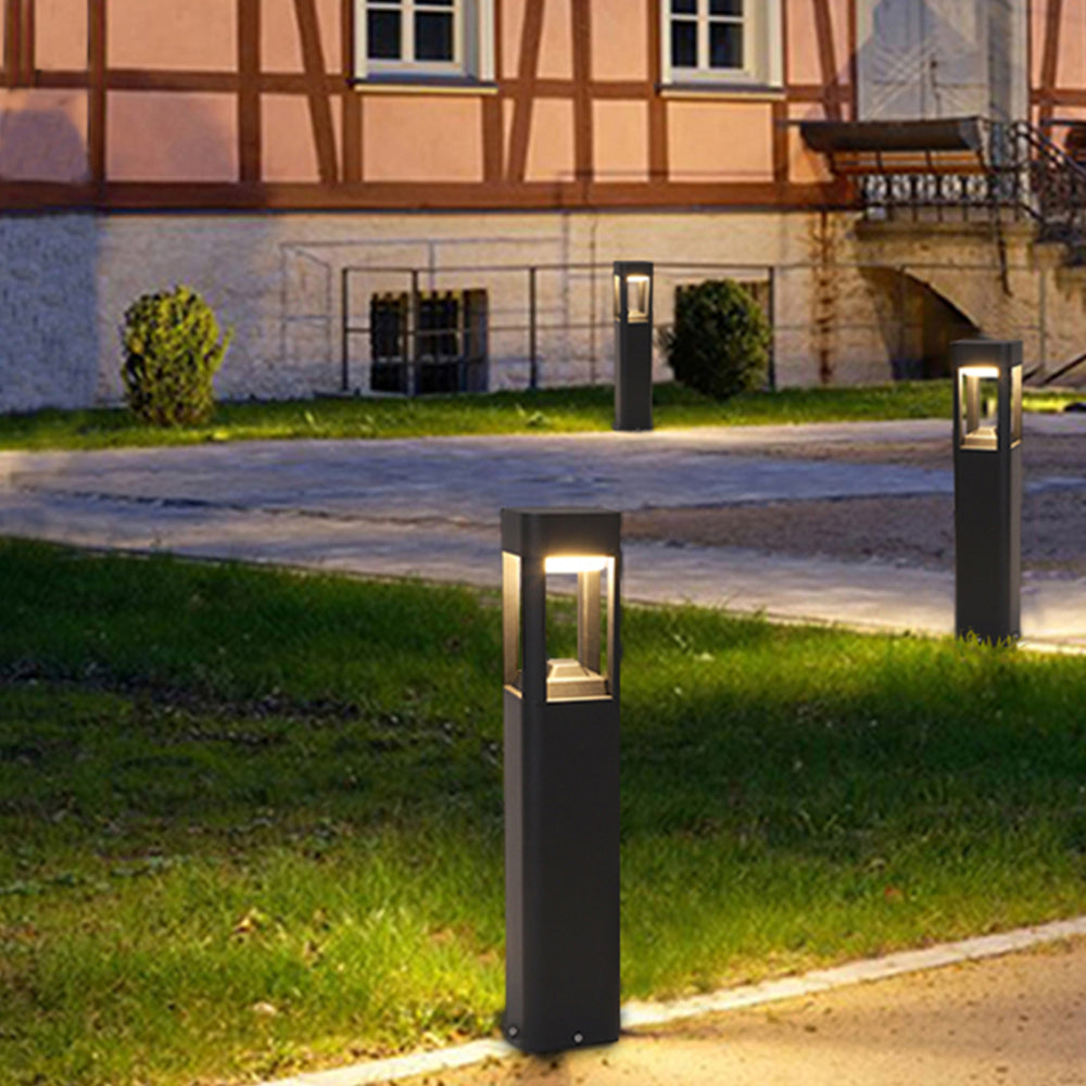 Ray Moderno Lámpara De Pie Exterior Rectangular Metal