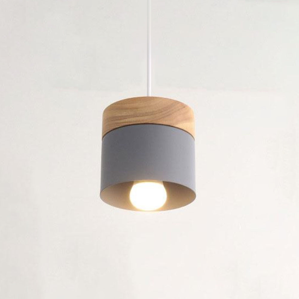 Valentina Nórdica Cilíndrica Metal LED Lámpara Colgante Gris/Blanca/Amarilla