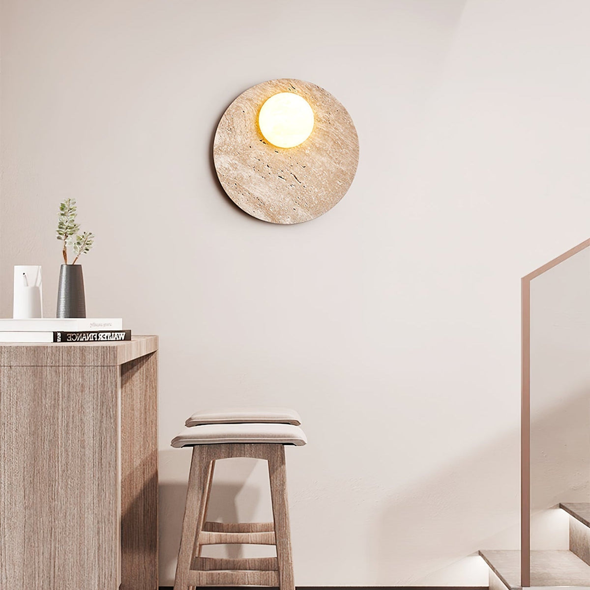 Vizoriel aplique de pared en travertino