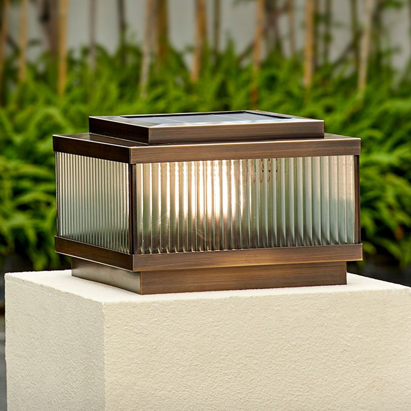 Ray Moderna Lámpara Exterior Cubo Metal Patio Jardín
