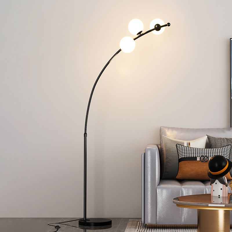 Mira Lámpara de Pie Moderna Arco Multi Cabeza Burbuja Negro/Oro