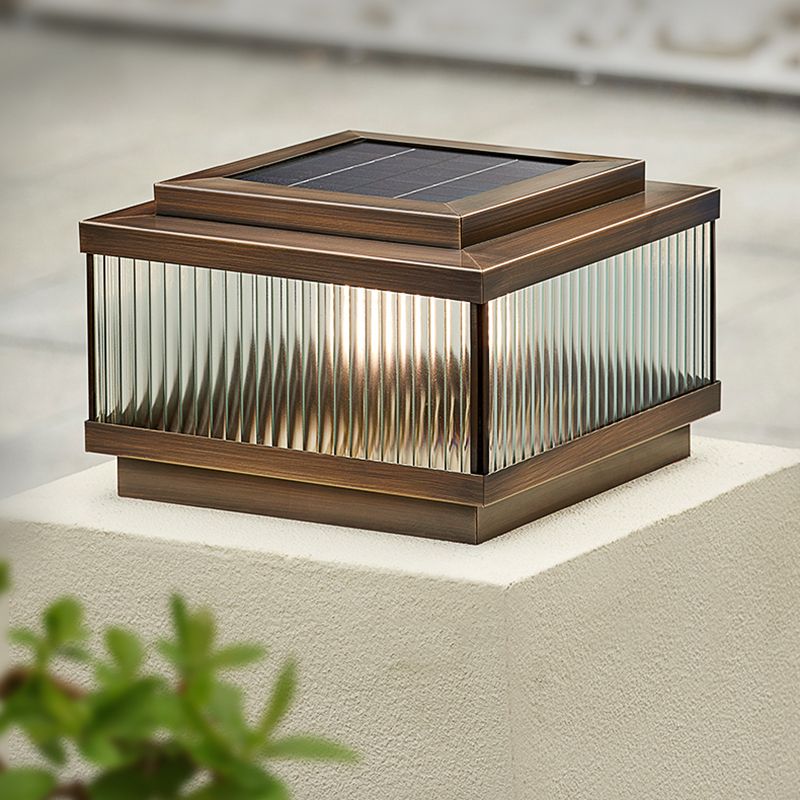 Ray Moderna Lámpara Exterior Cubo Metal Patio Jardín