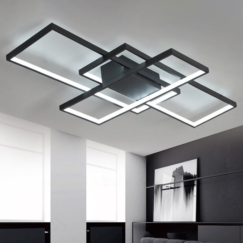 Arisha Moderna Geométrica Metal Lámpara de Techo Negra/Blanca