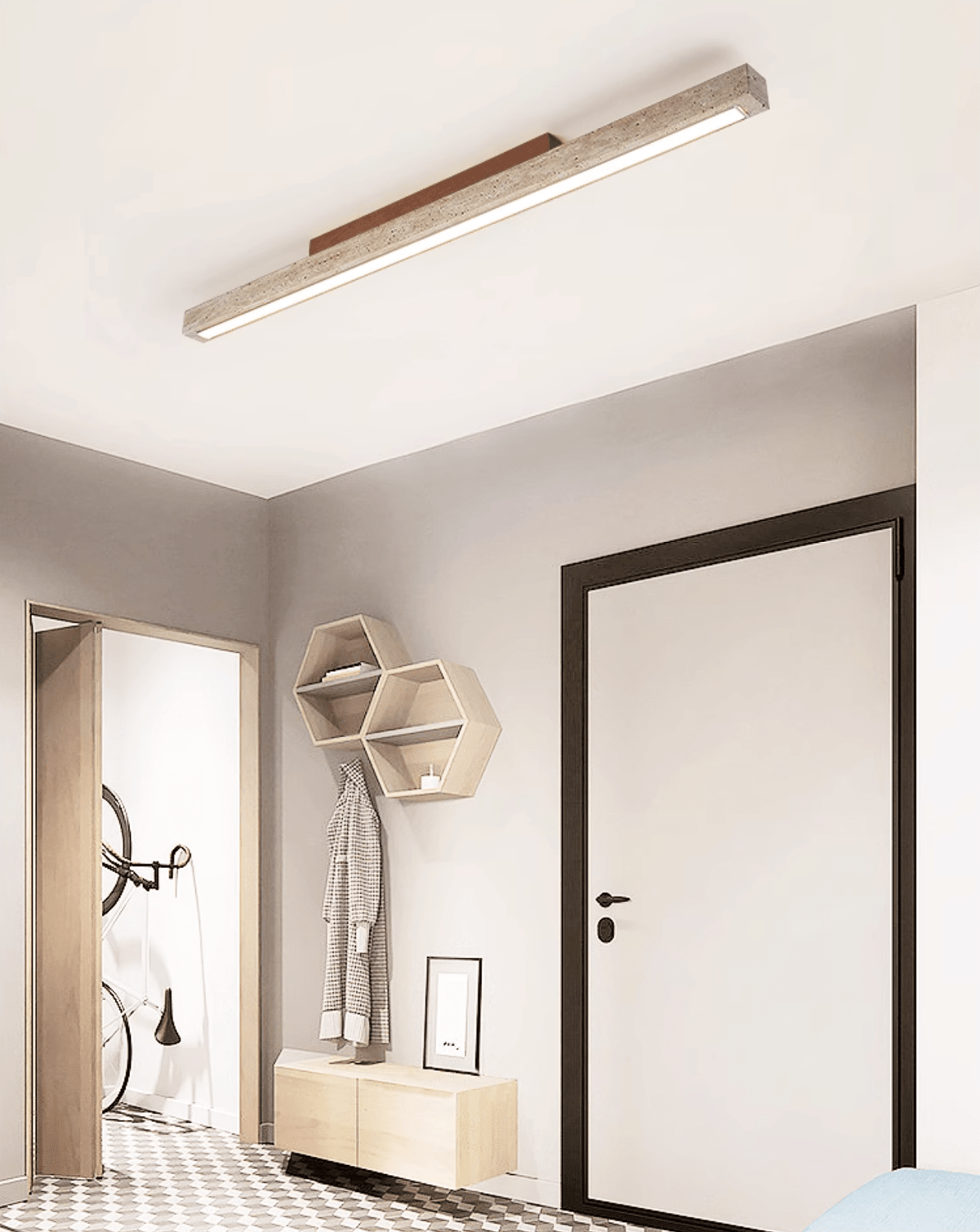 Orvenarae Luz Techo Lineal Minimalista Travertino