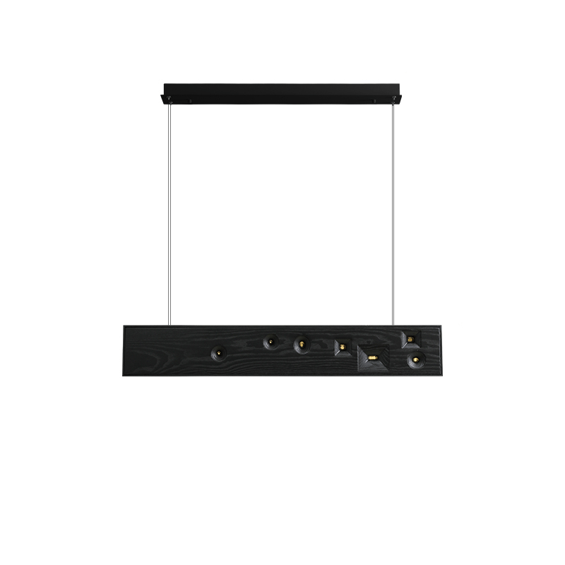 Elvorora lámpara colgante de madera Gemstone lineal LED