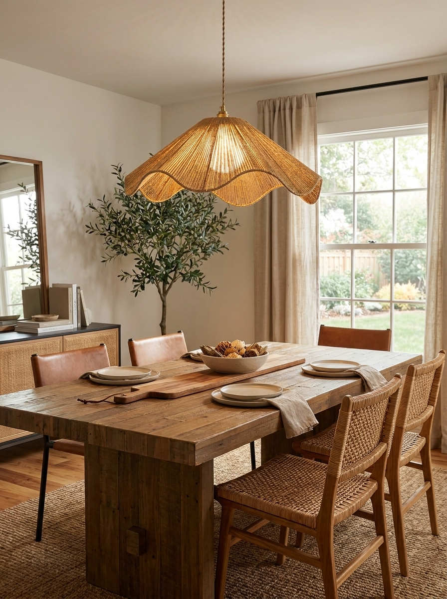 Lámpara colgante de cuerda de cáñamo Glencombe