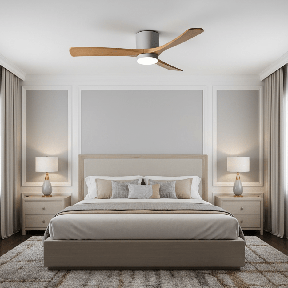 Ventilador de Techo con Luz Ezra Nórdico de Madera