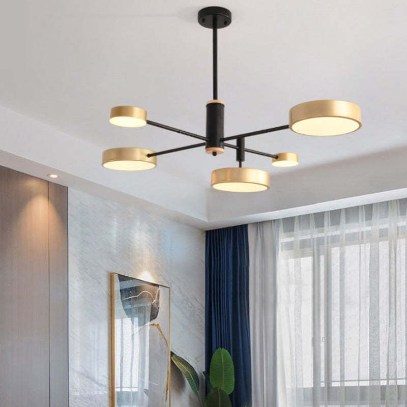 Arisha Moderna Bifurcado Metal/Madera Lámpara Colgante Dorada/Blanca/Gris