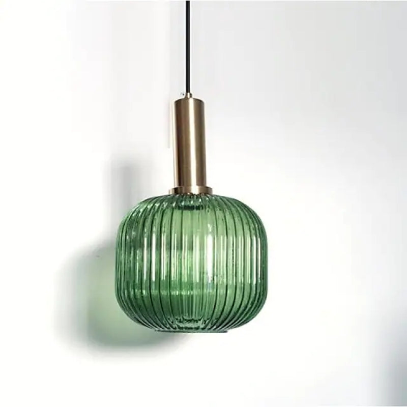 Valentina Minimalista Oval Metal/Acrílico Lámpara Colgante Verde/Ámbar/Gris