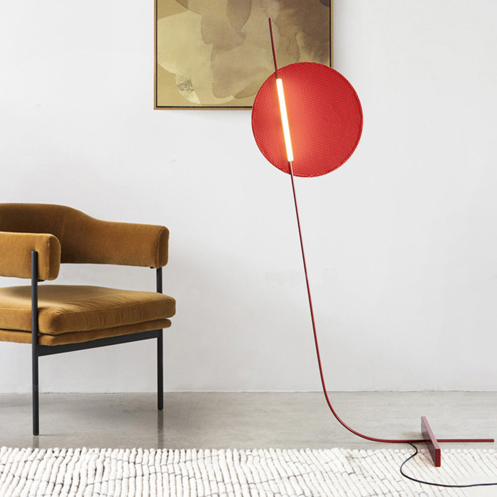 Mira Moderna Simple Metal/Fibra Lámpara de Pie Rojo