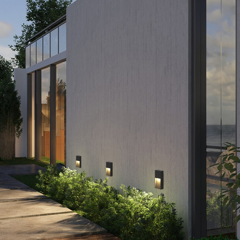 Ray Moderna Metal Rectangular Aplique Exterior Jardín Balcón