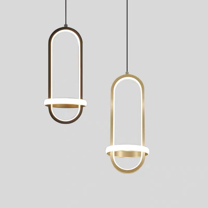 Arisha Moderna Minimalista Metal Lámparas Colgante Negra/Ora