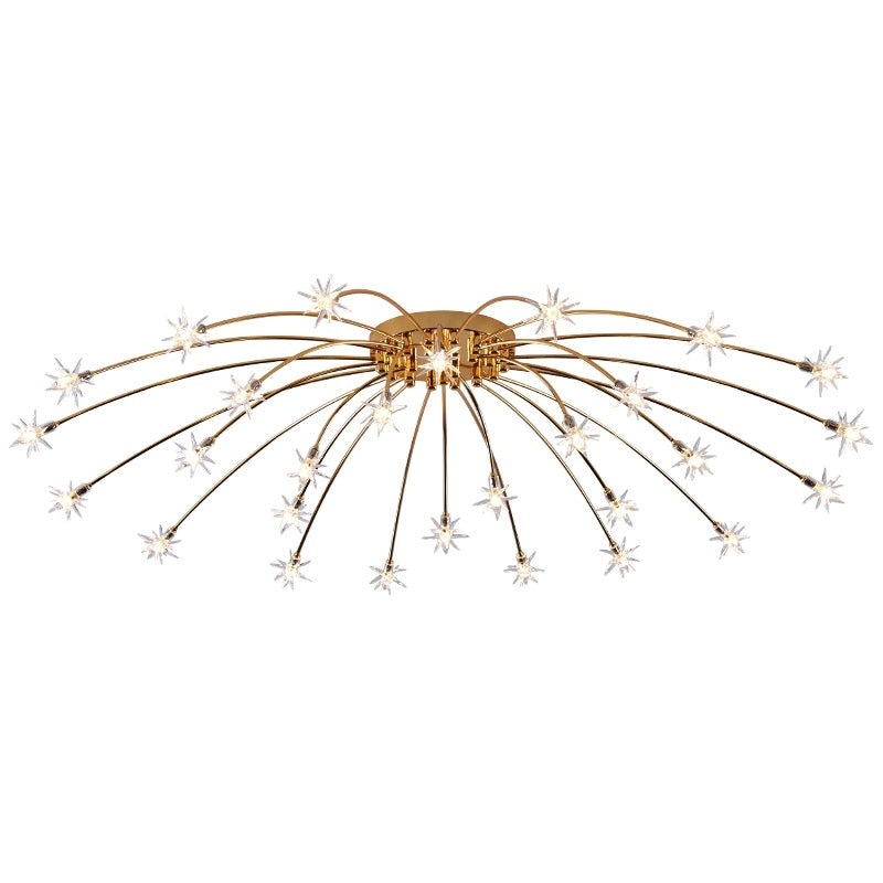 Arisha Lámpara de Techo Art Deco Starry Metal/Cristal Negro/Dorado/Cromo