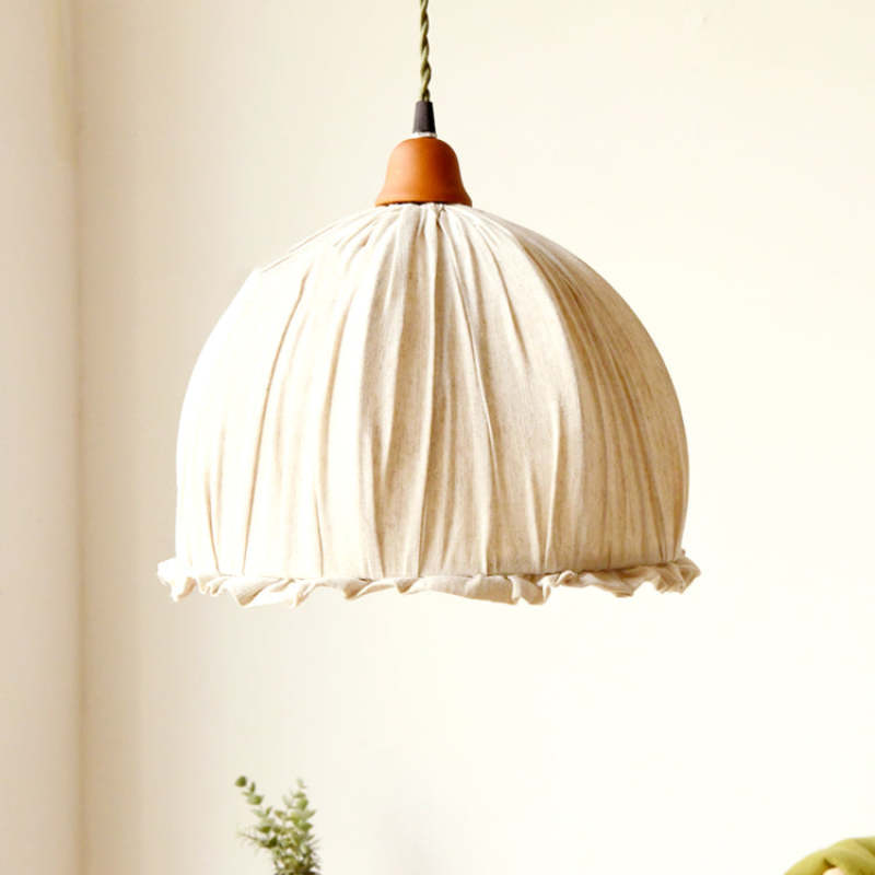 Nordic Lámpara Colgante Vintage Japonesa Tela Dormitorio