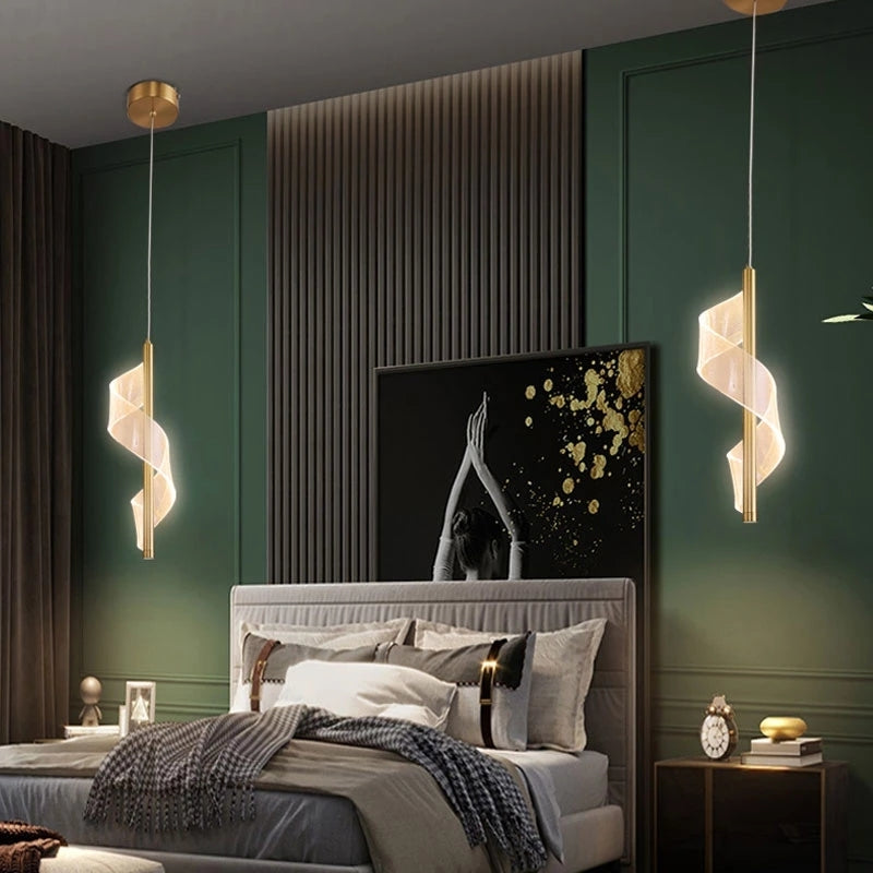 Arisha Nordica Lineal Metal/Acrílico Lámpara Colgante Oro