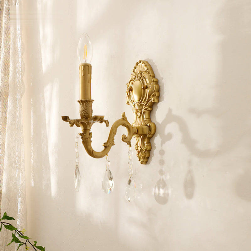 Silva Aplique de Pared LED de Lujo Vintage de Metal y Cristal