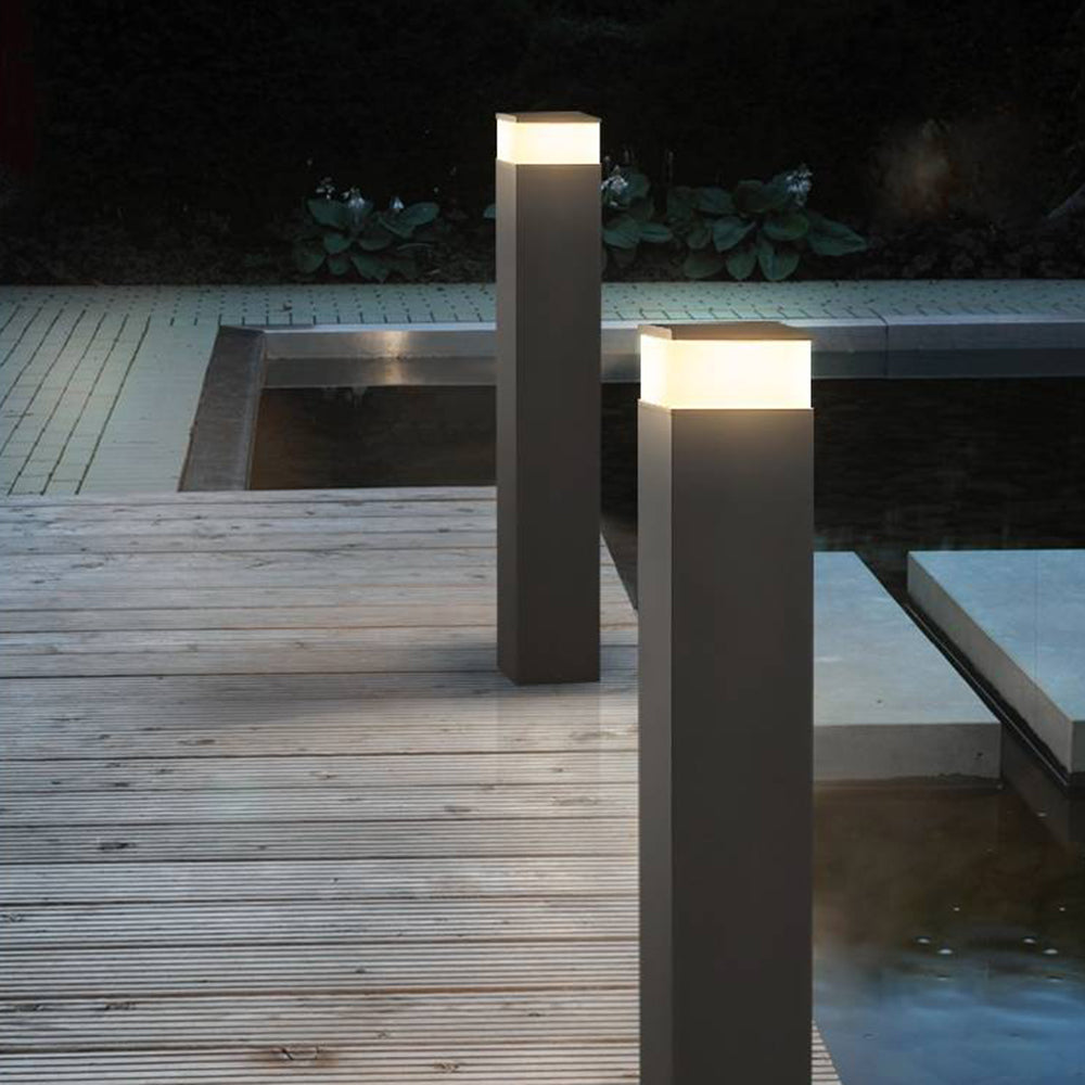 Ray Moderno Rectangular Metal Lámpara De Pie Exterior