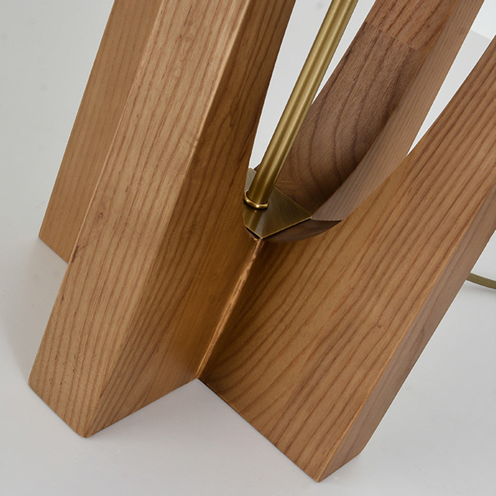 Muto Moderna Minimalista Madera/Tela Lámpara de Pie Nogal/Madera