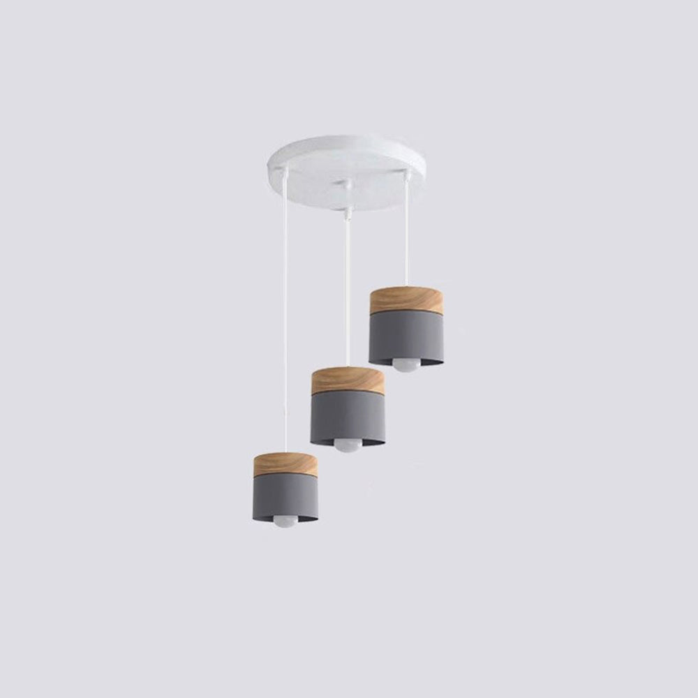 Valentina Nórdica Cilíndrica Metal LED Lámpara Colgante Gris/Blanca/Amarilla