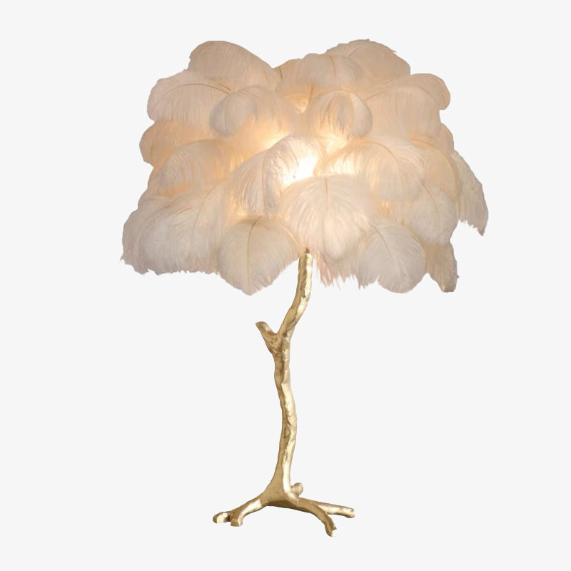 O'Moore Luxury Árbol Pluma/Resina Lámpara de Pie/Mesa