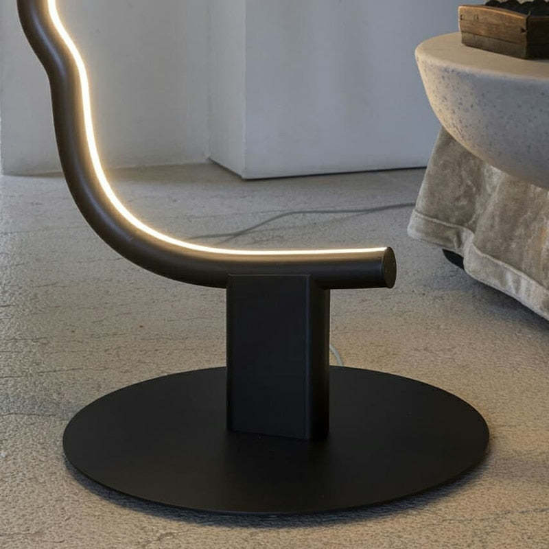 Mira Moderna Diseño Metal/Silicio LED Lámpara de Pie Negra