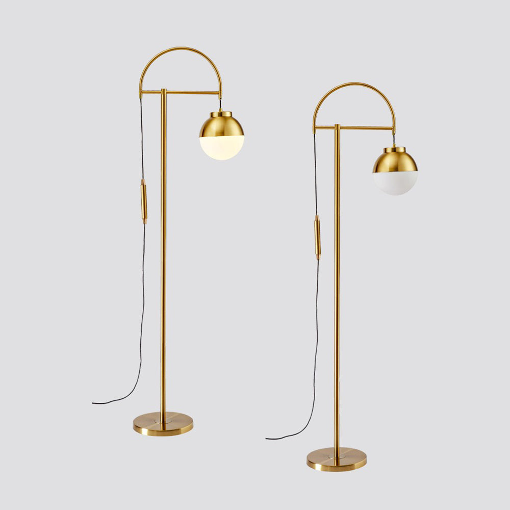 Mira Moderna MInimalista Metal/Vidrio Lámpara de Pie Dorada