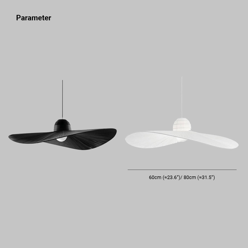 Ritta Minimalista Metal/Tela Lámpara Colgante Negra/Blanca