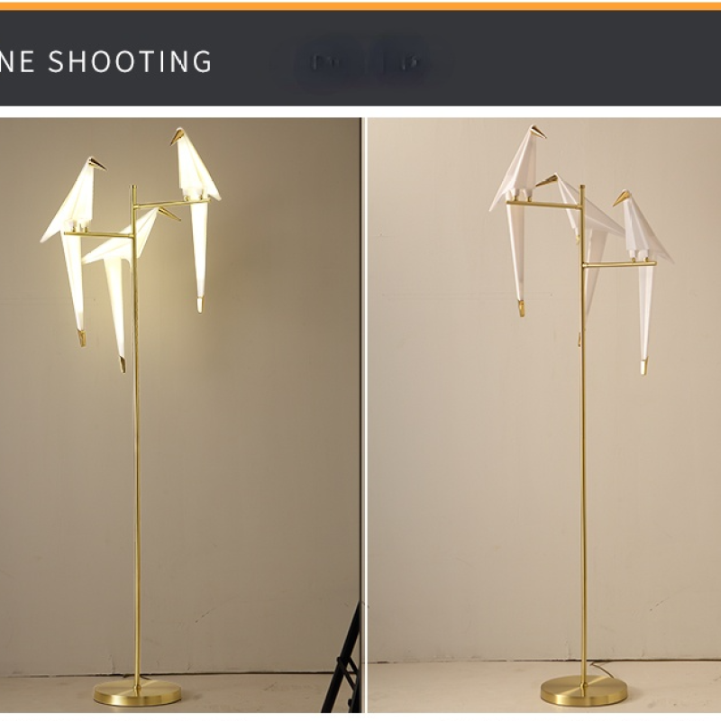 Mira Moderna Geométrico Metal/Acrílico LED Lámpara de Pie Blanca