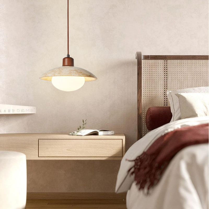 Valentina Lámpara Colgante LED de Vidrio Circular Estilo Retro Wabi-Sabi