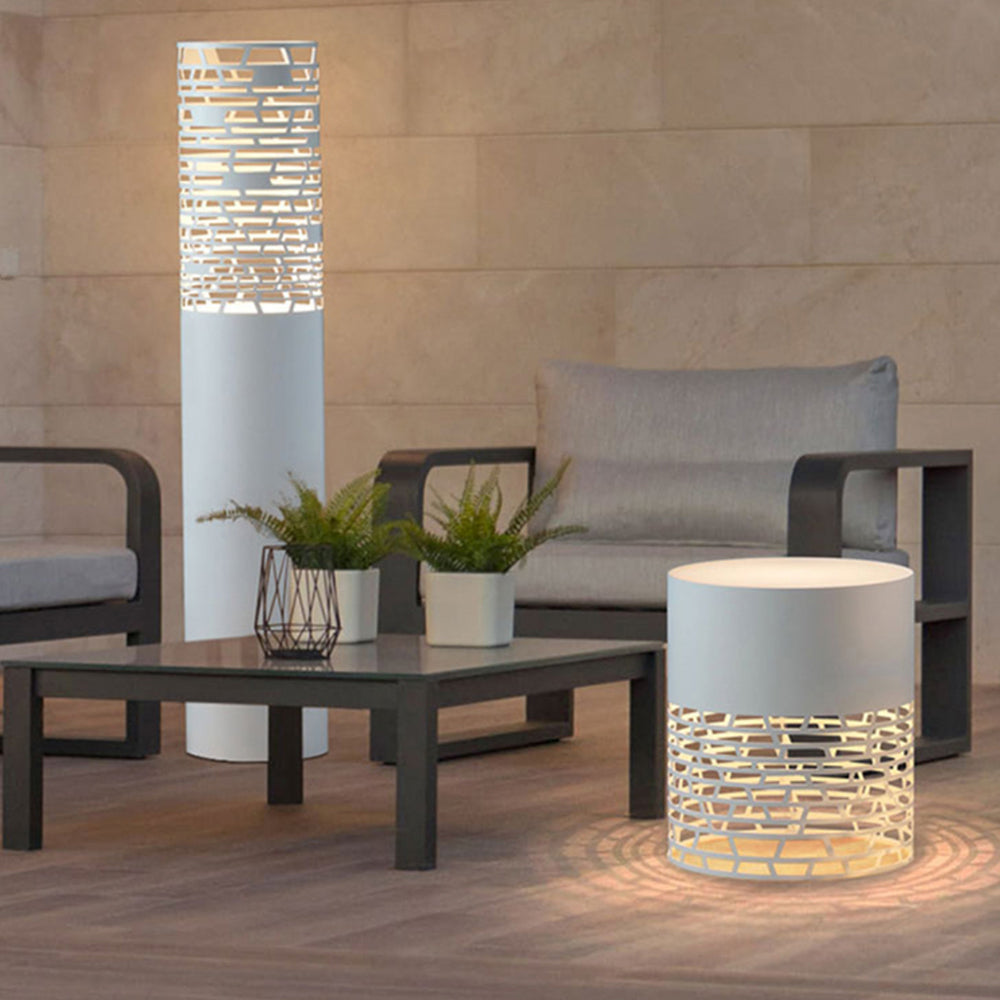 Ray Moderno Lámpara De Pie Exterior Cilíndrica Metal Patio
