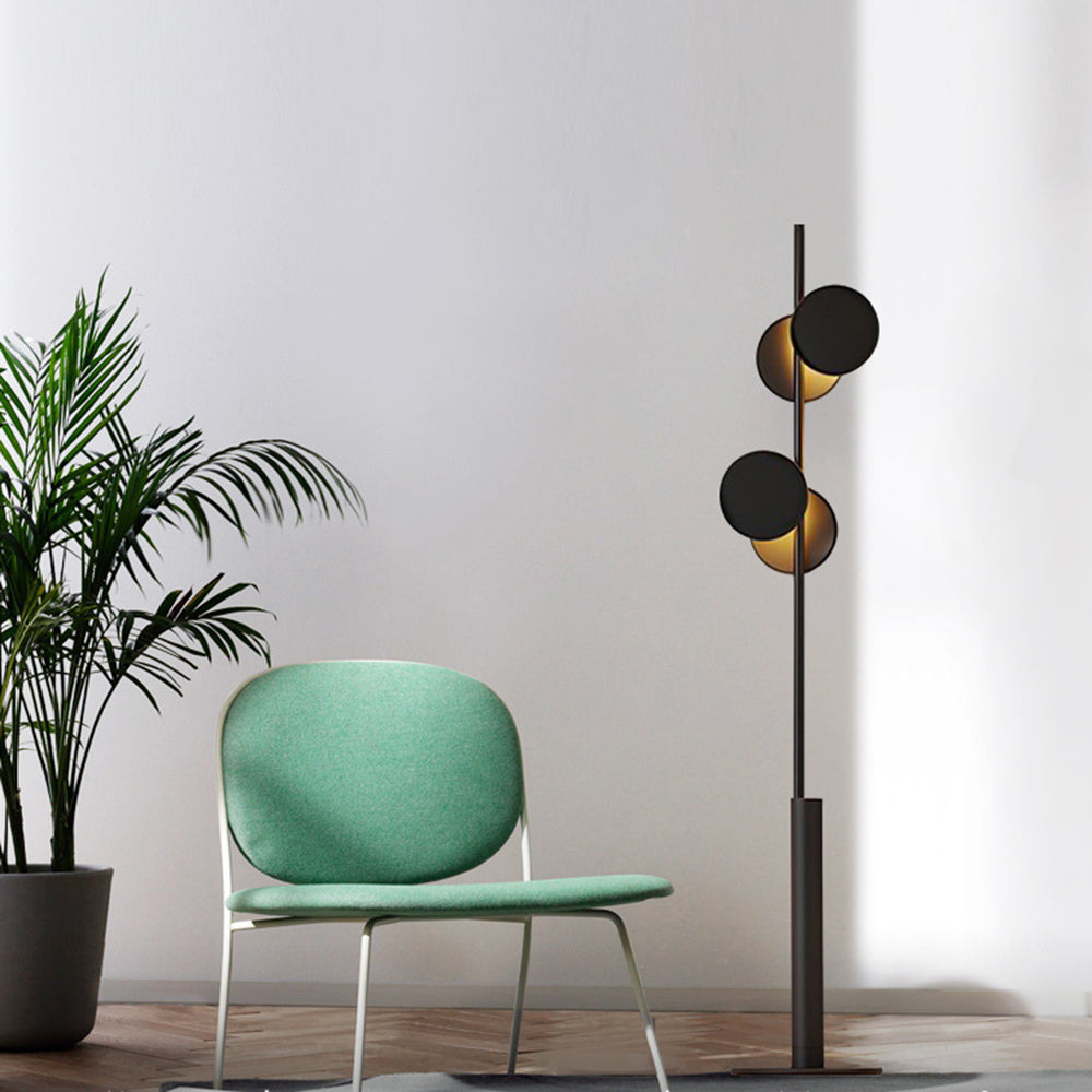 Mira Moderna Diseño Metal LED Lámpara de Pie Negra