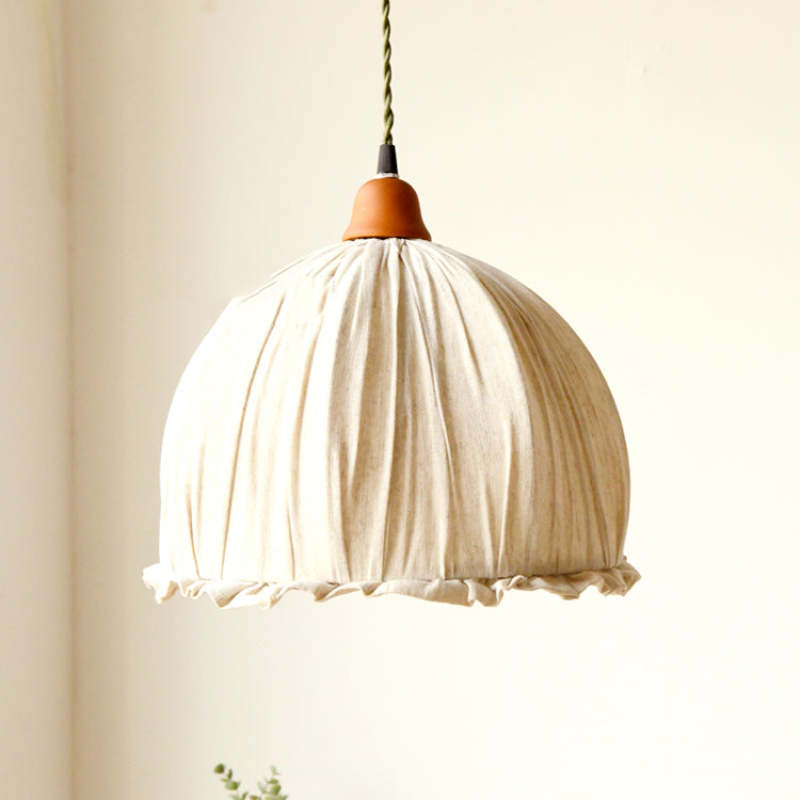 Nordic Lámpara Colgante Vintage Japonesa Tela Dormitorio