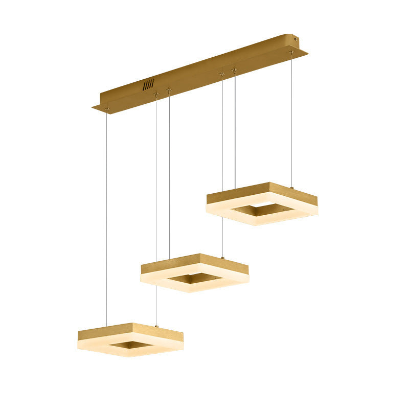 Arisha Minimalista Cuadrada Metal/Acrílico Lámpara Colgante Dorada