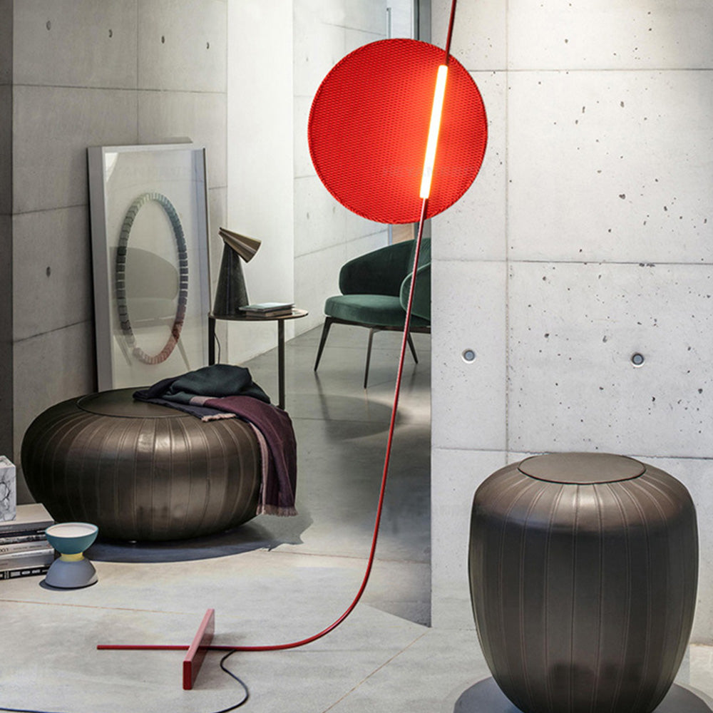 Mira Moderna Simple Metal/Fibra Lámpara de Pie Rojo