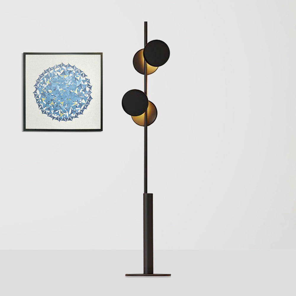 Mira Moderna Diseño Metal LED Lámpara de Pie Negra
