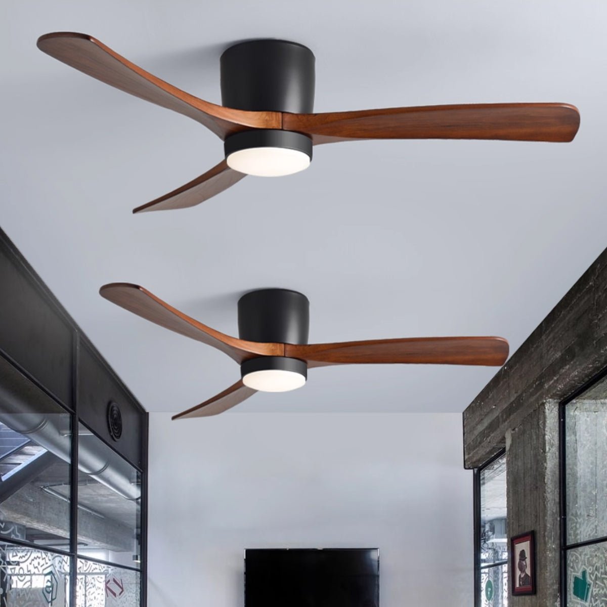 Ventilador de Techo con Luz Ezra Nórdico de Madera