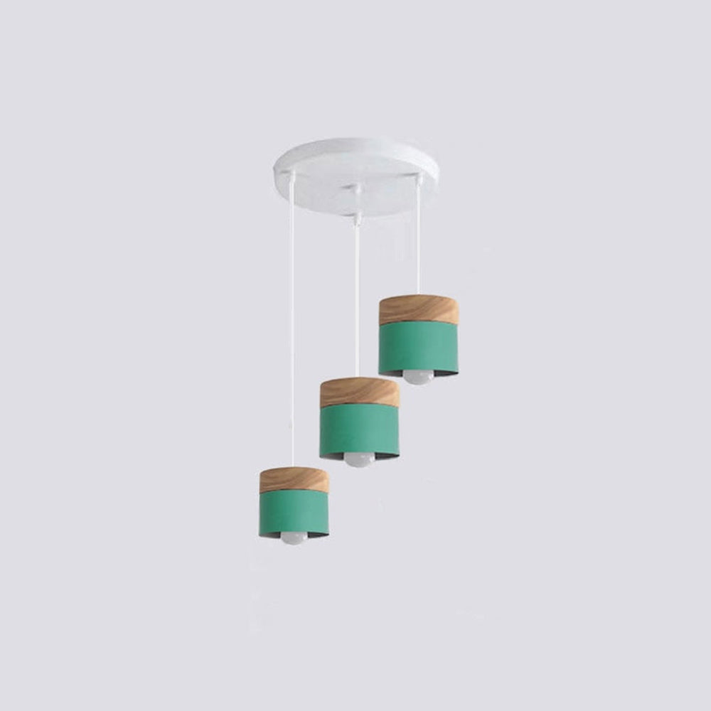 Valentina Nórdica Cilíndrica Metal LED Lámpara Colgante Gris/Blanca/Amarilla