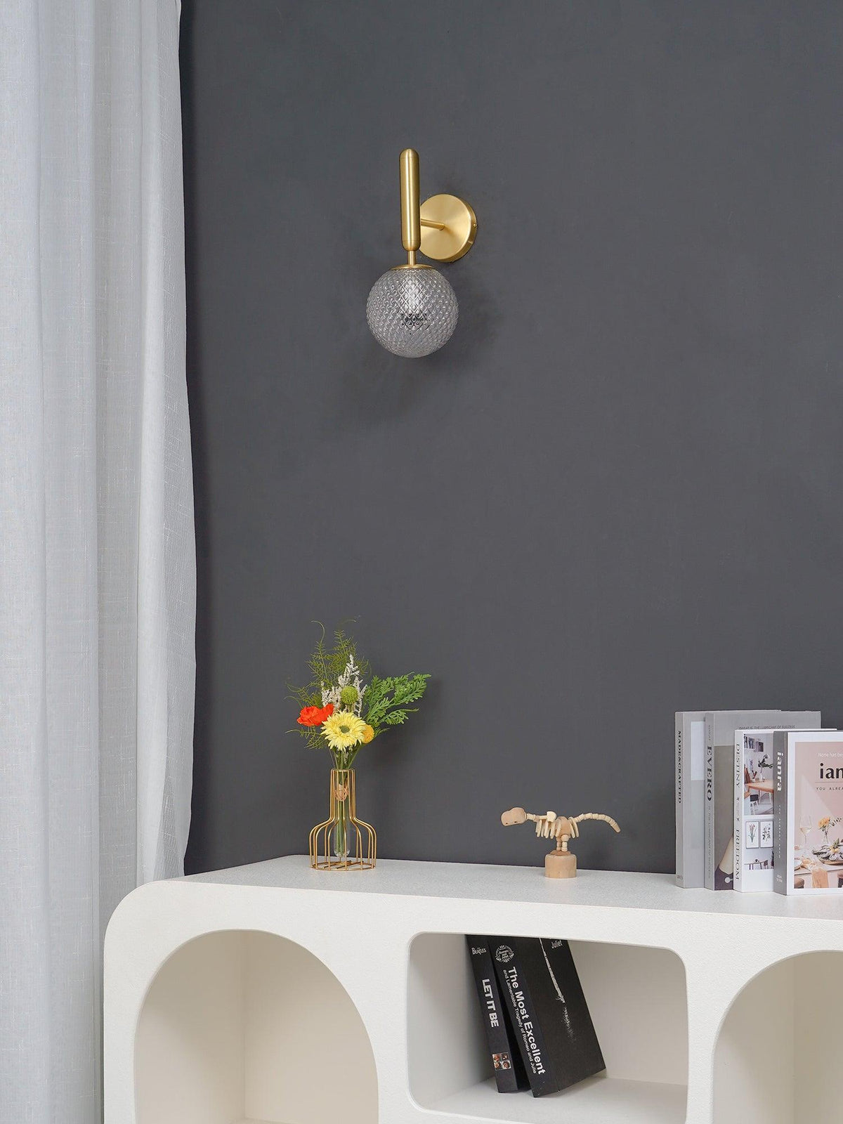 Kynlo aplique de pared con globos de vidrio claro estilo nórdico enchufable esfera