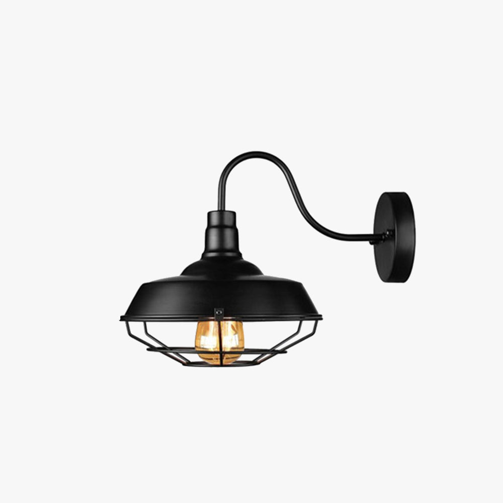 Silva Vintage Metal/Vidrio LED Aplique de Pared Interior Negro