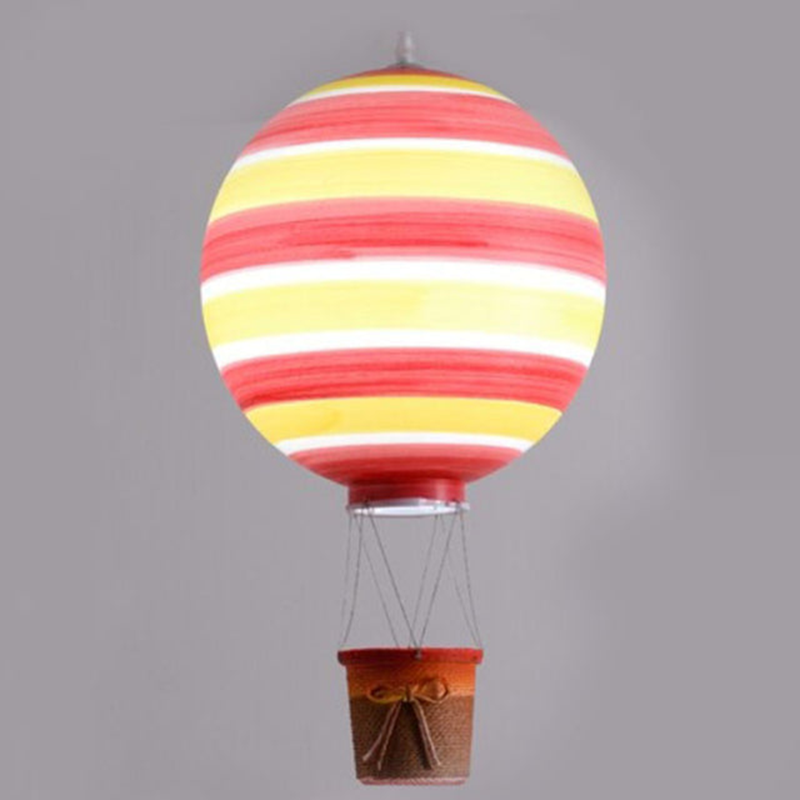 Nordic Moderna Infantil Globo Aerostático Acrílico Lámpara Colgante Azul/Rosa/Verde